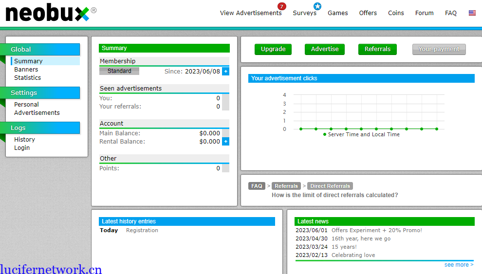 挂机看广告两分半就能赚美金的秘诀-neobux